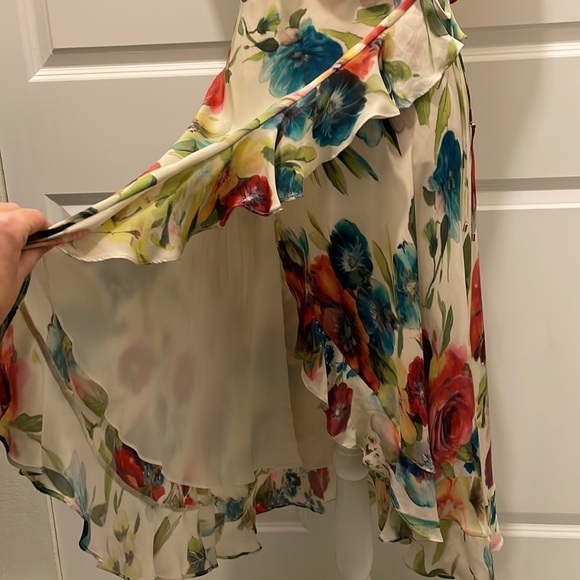 Haute Hippie Ruffle Wrap Dress in Floral Print, NWT - Picture 7 of 16